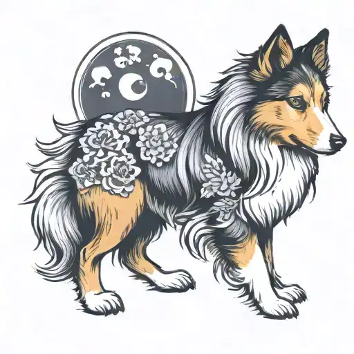 Shetland sheepdog tattoo design idea