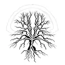 A tree reaching towards the heavens with roots extending into the depths of hell tattoo design idea