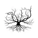 A tree reaching towards the heavens with roots extending into the depths of hell tattoo design idea