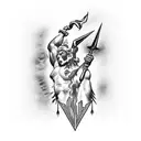Zeus holding a lightning bolt tattoo design idea