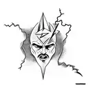 Zeus holding a lightning bolt tattoo design idea