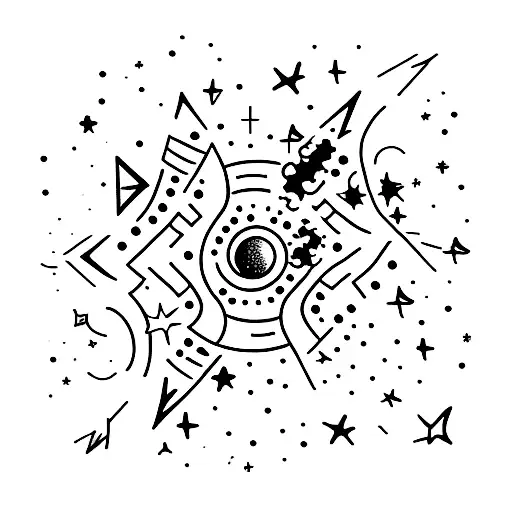 A minimalist tattoo of a shooting star leaving a trail of words in different languages, signifying the client's love for foreign languages and the beauty of the night sky. tattoo design idea
