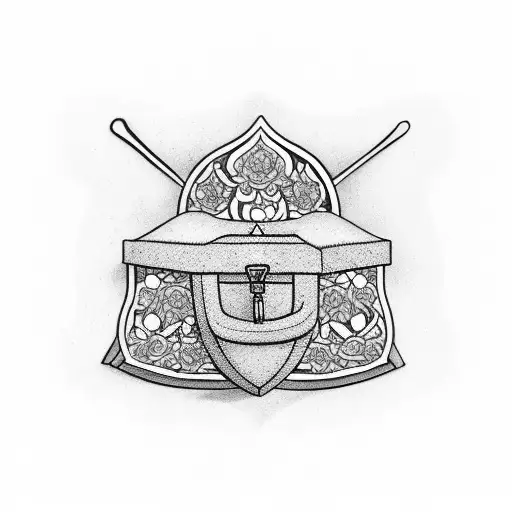 simple coffin tattoo design idea