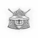 simple coffin tattoo design idea