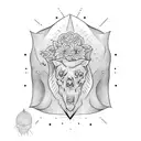 simple coffin tattoo design idea