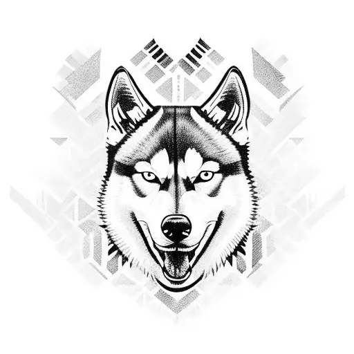 husky  tattoo design idea