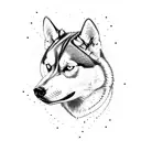 husky  tattoo design idea