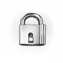 Simple small padlock locked to heart initials tattoo design idea