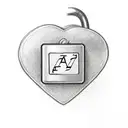 Simple small padlock locked to heart initials tattoo design idea