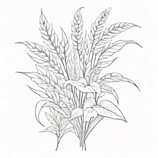 wheat and peace lily with Philipians 1:27  in middle tattoo design idea