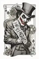 playing card and joker hats tattoo design idea