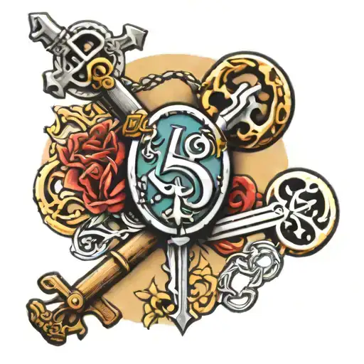 3 keys with 1 corinthians 13:13  tattoo design idea