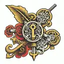 3 keys with 1 corinthians 13:13  tattoo design idea