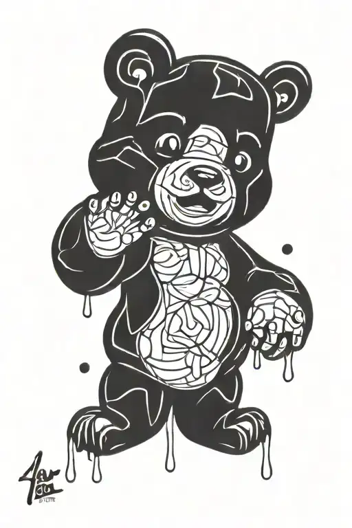 gummy bear tattoo design idea