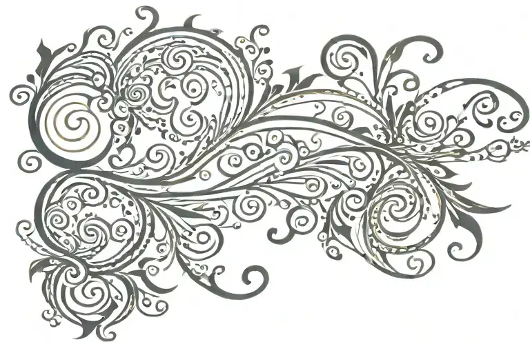 minimalist swirly boho tramp stamp tattoo tattoo design idea
