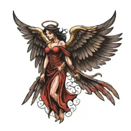 dark angel tattoo design idea