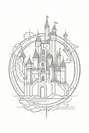 cyber sigilism dark castle tattoo design idea