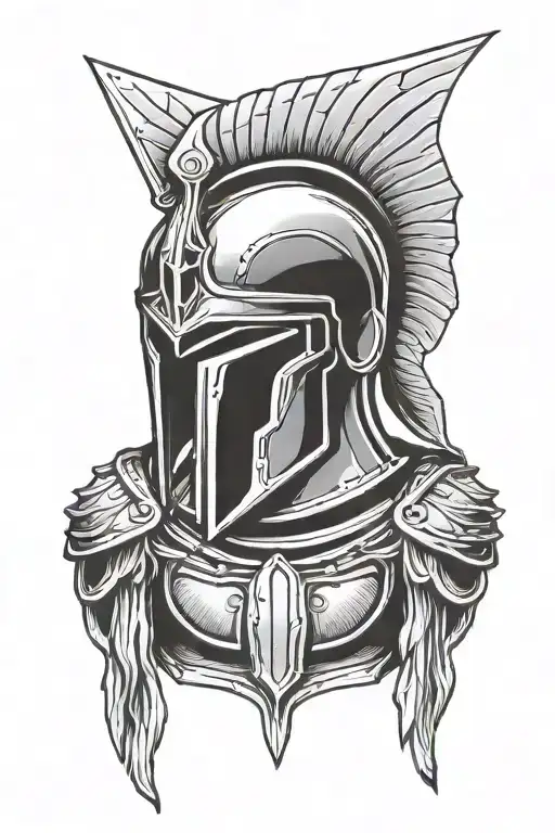 spartan helmet tattoo design idea