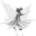 Fairy rollerskating from behind tattoo design idea