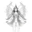 Fairy rollerskating from behind tattoo design idea