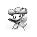 cartoon duck eith propeller hat tattoo design idea