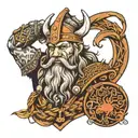 Viking patch work forearm  tattoo design idea
