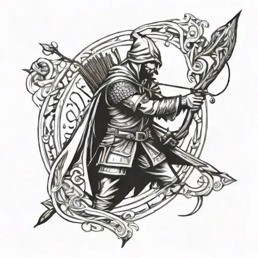 robin hood tattoo design idea
