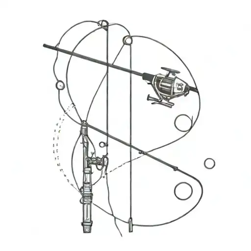 fishing pole cross   tattoo design idea