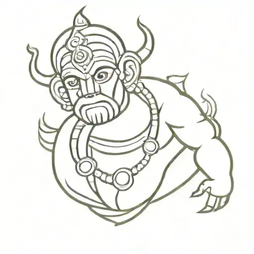 Hanuman Ji small tattoo design idea