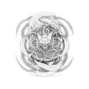 half sleeve tatoo design of ouroboros with dragon, one piece anime, dragon tattoo design idea