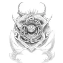 half sleeve tatoo design of ouroboros with dragon, one piece anime, dragon tattoo design idea
