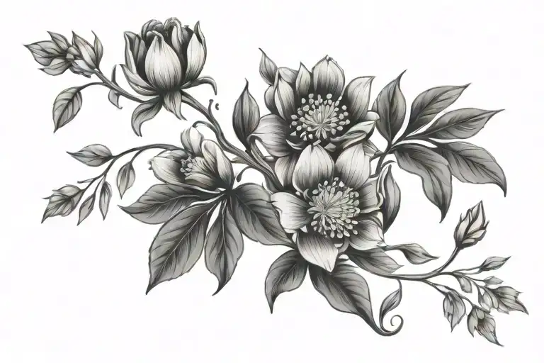 provincial flowers of manitoba, BC, and ontario canada tattoo design idea