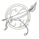 bow and arrow with sun tattoo design idea
