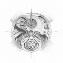 mechanical tattoo design idea