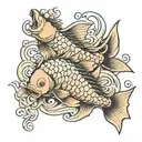 japanese carp sea tattoo design idea