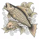 japanese carp sea tattoo design idea