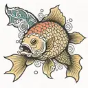 japanese carp sea tattoo design idea