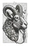 goat head with crack pipe  tattoo design idea