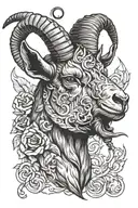 goat head with crack pipe  tattoo design idea