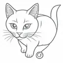 small cat tattoo design idea