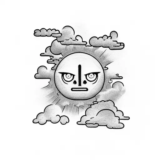 clouds With eyes and the years 1978,1975 tattoo design idea