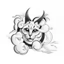 clouds With eyes and the years 1978,1975 tattoo design idea