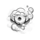 clouds With eyes and the years 1978,1975 tattoo design idea