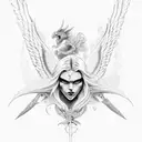angel and demon tattoo design idea