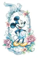 classic Disney patch work tattoo design idea