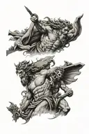 zeus y poseidon tattoo design idea