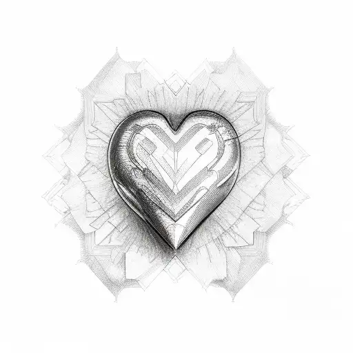 A sketch of a heart with each child's name written inside tattoo design idea
