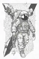 hacker and space tattoo design idea