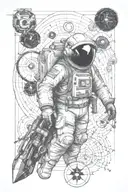 hacker and space tattoo design idea