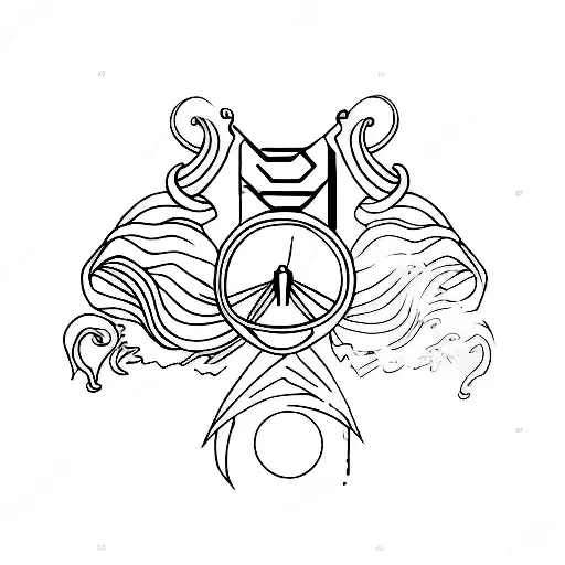 Aries and sagittarius zodiac glyph sign tattoo design idea